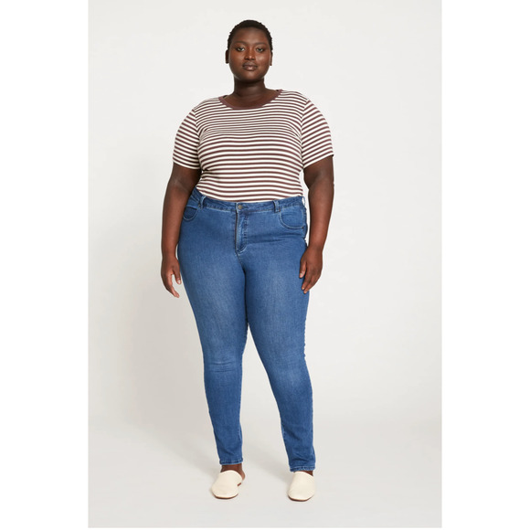 Universal Standard Seine High Rise Skinny Jeans Womens Plus 12 Regular True Blue - Picture 1 of 9